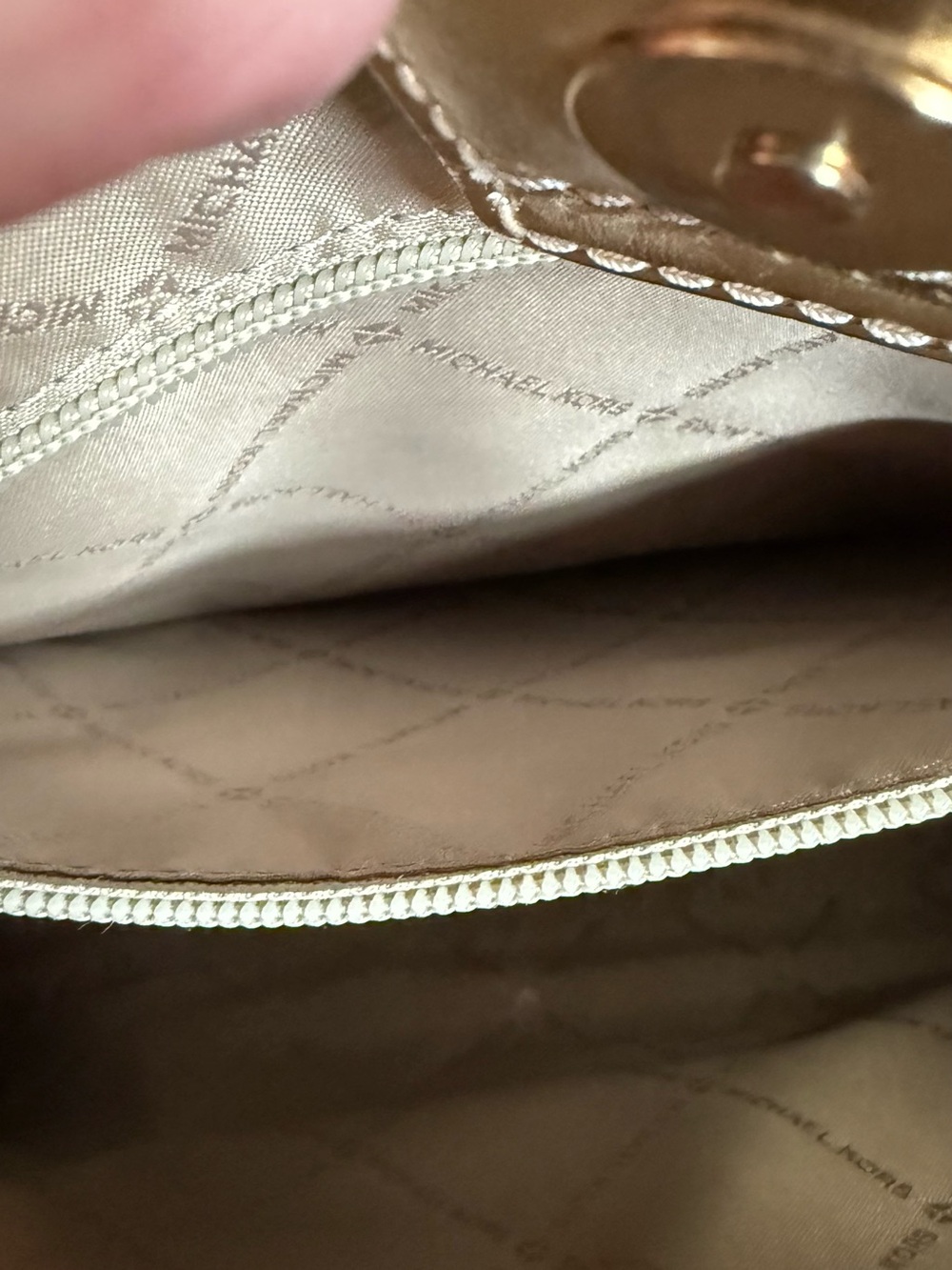 Michael Kors Hamilton Medium Metallic Satchel (with callouts) - Picture 6 of 13
